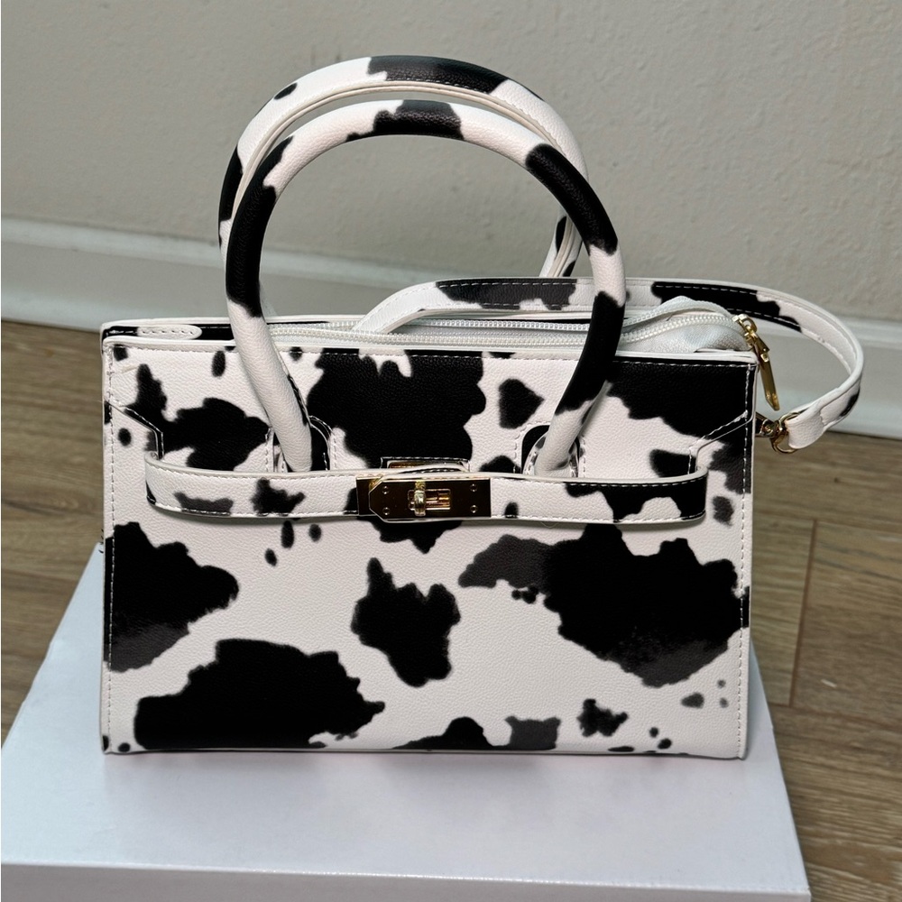 Cow print purse - Vegan Leather-